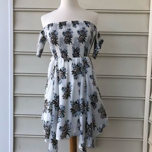 Boohoo white floral Bardot dress